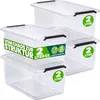 DEUBA® 4x Aufbewahrungsbox mit Deckel 2L Box Kunststoff Produktbild-Vorschau 1