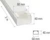 A white cable duct with dimensions indicated. Náhled obrázku produktu