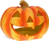 A carved pumpkin lantern with a smiling face, isolated on a white background. Anteprima dell’immagine prodotto