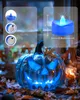 Sada 24 LED svíček bez plamene Halloween dekorace modrá Náhled obrázku produktu 4