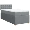 Boxspringbett mit Matratze Hellgrau 90x200 cm Stoff Produktbild-Vorschau 1