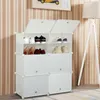 Mondeer Schuhschrank Kunststoff Schuhablage mit 6 Fächer Produktbild-Vorschau 2