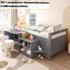 Kinderbett 90x200cm mit Schreibtisch, Stauraumfächern und 2 Produktbild-Vorschau 3