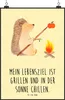 Mr. & Mrs. Panda Bild Igel Grillen DIN A1 - Gelb Pastell - Produktbild-Vorschau 1
