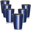 com-four® 6x hochwertiger Edelstahl-Trinkbecher in Blau je Produktbild-Vorschau 1