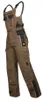 A pair of brown work overalls with black accents, shown against a white background. Produktbild-Vorschau
