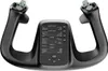 A black flight simulator yoke with a central display screen and controls, shown against a white background. Produktbild-Vorschau