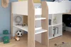 Lit surélevé avec bureau & rangement - 90 x 200 cm - Blanc Voir les images du produit 6