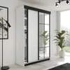 KIER FURNITURE Schiebegarderobe mit Spiegel, Weiß - Produktbild-Vorschau 1