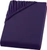 A folded purple fitted sheet is shown on a white background. Produktbild-Vorschau