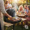 Holzkohlegrill Grillwagen mit Ablagen Gartengrill Camping Produktbild-Vorschau 6