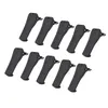 A group of black clips arranged in two rows on a white background. Voir les images du produit