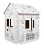 A white cardboard playhouse for children, decorated with line drawings of animals and house elements. Anteprima dell’immagine prodotto