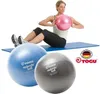 A woman is performing an exercise with a pink ball, while two other balls (blue and gray) are in the foreground. There are also logos and text on the image. Anteprima dell’immagine prodotto