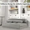 COSTWAY Niska rozkładana sofa z 2 poduszkami, rozkładana Podgląd zdjęcia produktu 5