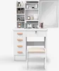 Tavolino da toilette con specchio scorrevole con luce LED e Anteprima dell’immagine prodotto 7