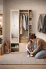 AX LIVING Garderobe Nemrut Beige mit Spiegel – Flurmöbel Produktbild-Vorschau 2