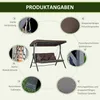Outsunny Hollywoodska hojdačka 3-miestna záhradná hojdačka Náhľad obrázku produktu 6