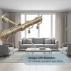 A living room scene with a sofa, chairs, and a coffee table, featuring a curtain rod. Produktbild-Vorschau