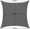 Voile d'ombrage BURI 3,6x3,6 m gris carré - toit solaire Voir les images du produit 7