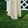 Boho Vorhänge 2er Set Beige Vintage Stricken Gardinen Produktbild-Vorschau 5