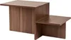 A brown wooden coffee table with two levels, shown from a side angle against a white background. Náhľad obrázku produktu