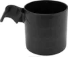 A black plastic cup with a handle, isolated on a white background. Produktbild-Vorschau