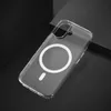 A clear phone case with a magnetic ring is shown on a dark, textured surface. Produktbild-Vorschau