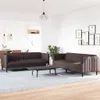 The Living Store 2-tlg. Sofagarnitur Dunkelbraun Stoff Produktbild-Vorschau 4
