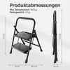 Sekey Trittleiter 2 Stufen Klappbar – Rutschsichere 36 cm Produktbild-Vorschau 3