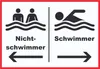 Nichtschwimmer Schwimmer Schild A3 Rückseite selbstklebend Produktbild-Vorschau 1