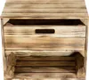 A wooden crate with a drawer and an open shelf. Produktbild-Vorschau