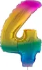 Zahlen Folienballon 41 cm mit Stab - Regenbogen Zahl 4 Produktbild-Vorschau 1
