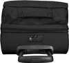 The bottom view of a black rolling suitcase. Náhled obrázku produktu