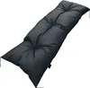 A dark gray tufted cushion for a sofa or bench, presented on a white background. Podgląd zdjęcia produktu