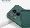 Close-up of a green smartphone case showing the camera cutout and interior texture. Produktbild-Vorschau