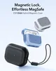 Three different colored cases for Apple AirPods Pro are displayed against a light blue and white background. Text at the top describes the product's features. Anteprima dell’immagine prodotto