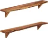 vidaXL Wandregale 2 Stk. 110x20x18 cm Massivholz Akazie Produktbild-Vorschau 8