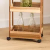 Servierwagen aus Holz mit Rollen und 3 Ablageebenen Produktbild-Vorschau 6