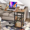 Beistelltisch mit Steckdose,C-Form Laptoptisch mit Produktbild-Vorschau 2