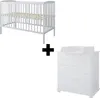 ZEE Set Babybett 120x60 cm 2in1 Weiß Mit Schutzbarriere Produktbild-Vorschau 2