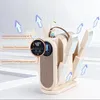 A product image showing a shoe dryer with text overlays highlighting its features. Produktbild-Vorschau