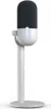 A white microphone on a white stand against a white background. Náhled obrázku produktu