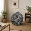 Sackpouf mit Zebra-Muster, schwarz-weiß, Maße 80 x 120 x 80 Produktbild-Vorschau 2
