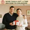 Two men are smiling and holding a gift box. Produktbild-Vorschau