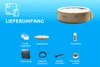 An image displaying the contents of an Intex Pure Spa Bubble package, with the inflatable hot tub shown at the top right and various accessories laid out below with German labels. Produktbild-Vorschau