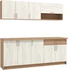 Homestyle4u Küche Modern Holz Eiche Küchenzeile ohne Geräte Produktbild-Vorschau 2