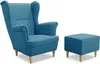 Easy4You Sessel Uszak mit Fußbank Türkis 82x100x86 cm, Produktbild-Vorschau 1