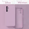 A split image showing a phone case made of silicone on the left and a microfiber insert on the right. Produktbild-Vorschau