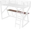 Lit mezzanine 90x200 cm avec éclairage LED, bureau, Voir les images du produit 12